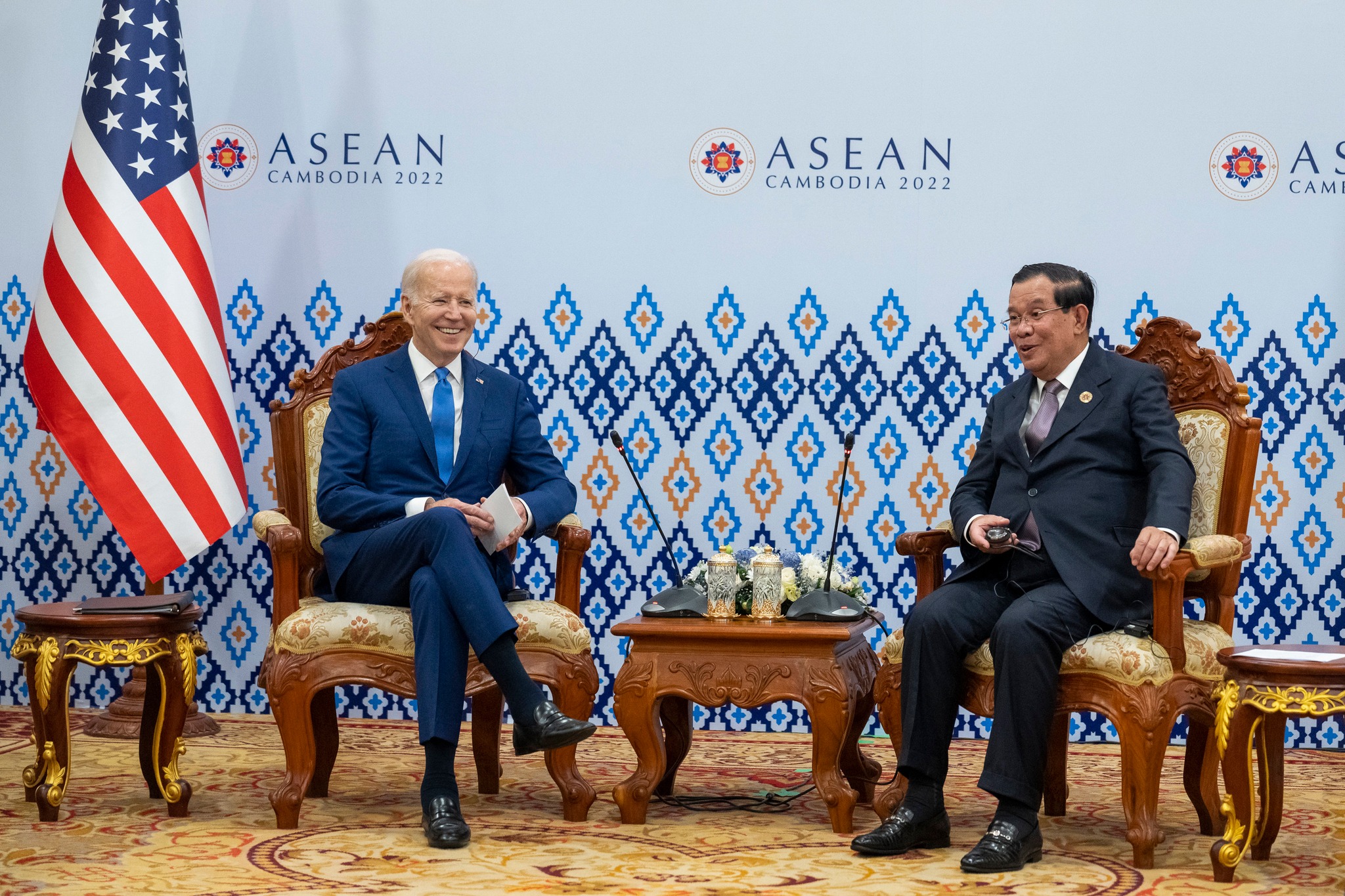 President Joe Biden's Conversation with the Cambodian Prime Minister Hun Sen