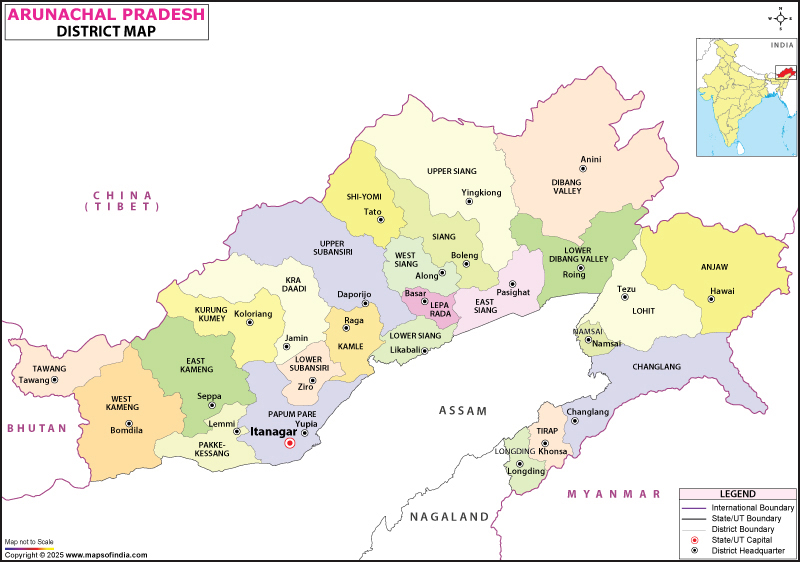 map of arunachal pradesh